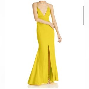 Aidan V neck mermaid gown Yellow Size 0